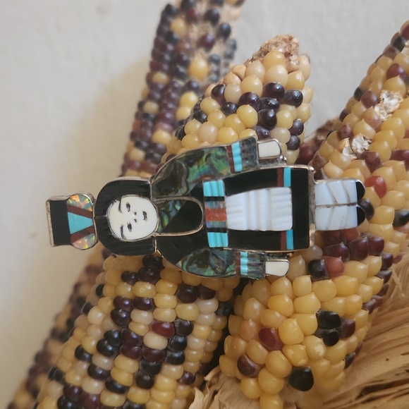 Stunning Native American Zuni Vintage Madeline Beyuka Gemstone Pin/Pendant 💙♥️ - Picture 10 of 11